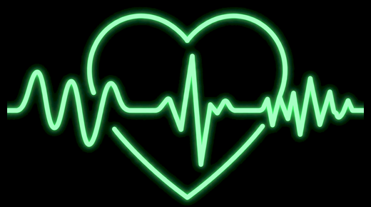 Logo de SONIKARDIA: corazón verde con la línea del latido